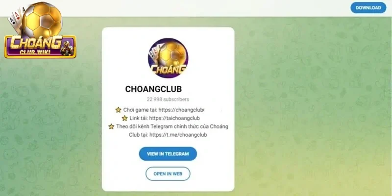 Kết nối CSKH Choangclub nhanh chóng qua nền tảng mạng xã hội