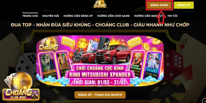 Thực hiện đăng nhập Choangclub nhanh chóng trên mọi thiết bị