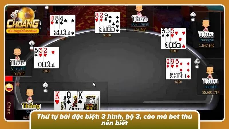 Tìm hiểu thứ tự bài đặc biệt cùng cổng game