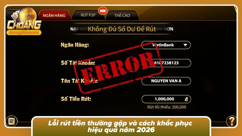 03 lỗi rút thưởng thường gặp và bí quyết khắc phục